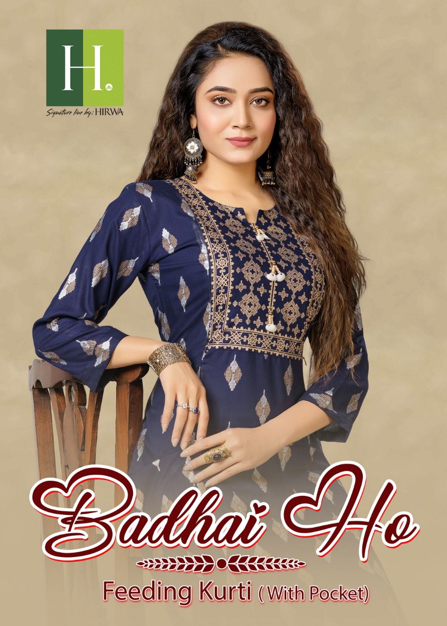Hirva Badhai Ho Printed Regular Wear Kurtis Collection